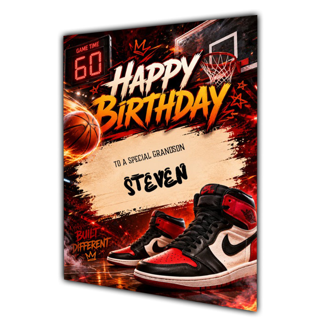 Birthday Card Men Personalised Son Brother Grandson Basketball A5 Size