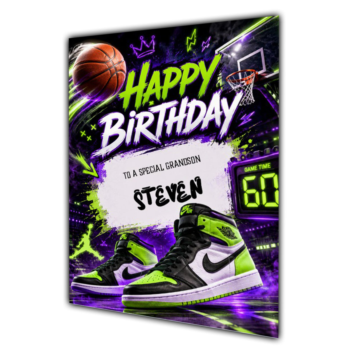 Birthday Card Men Personalised Son Brother Grandson Basketball A5 Size