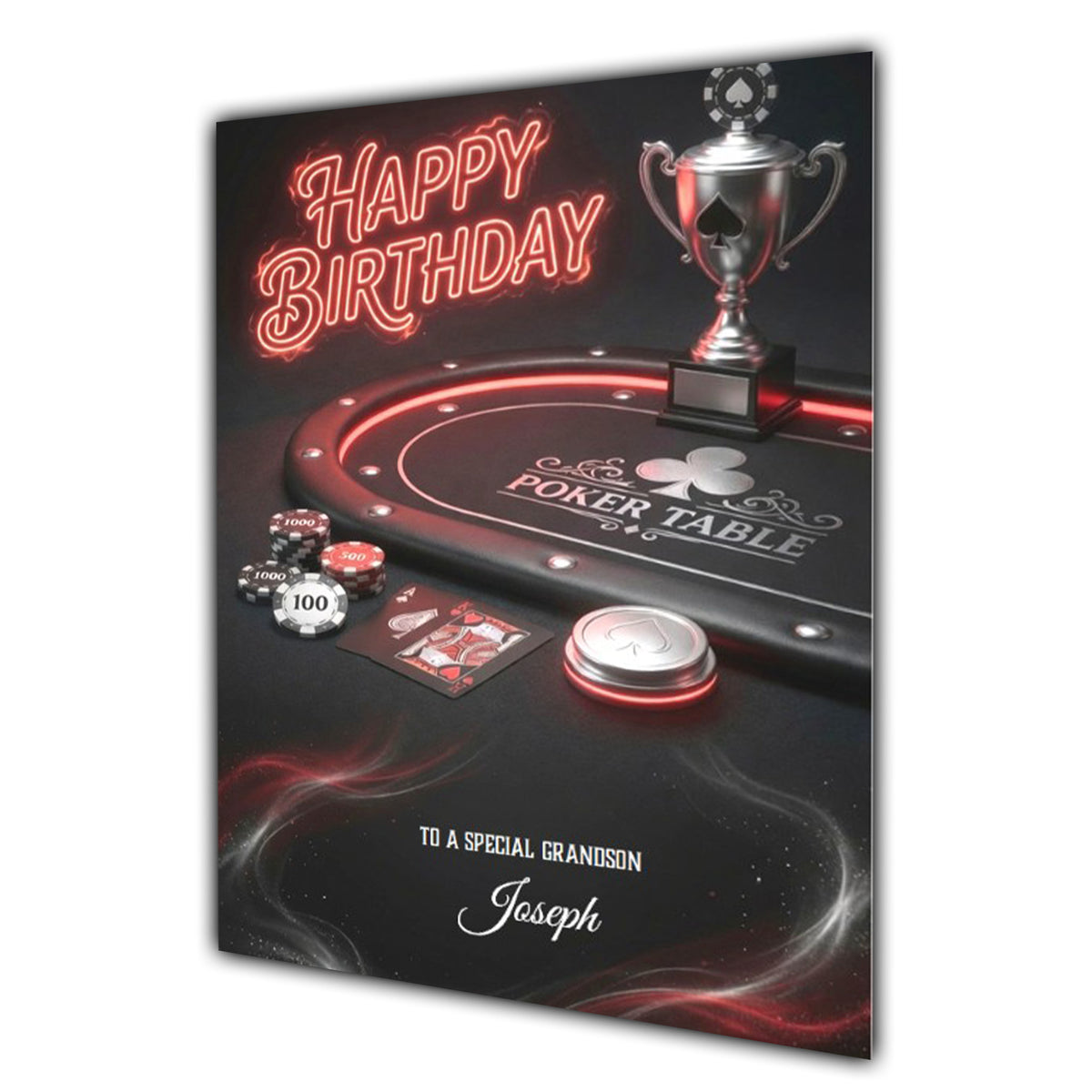 Birthday Card Men Personalised Son Grandad Grandson Dad Poker A5 Size