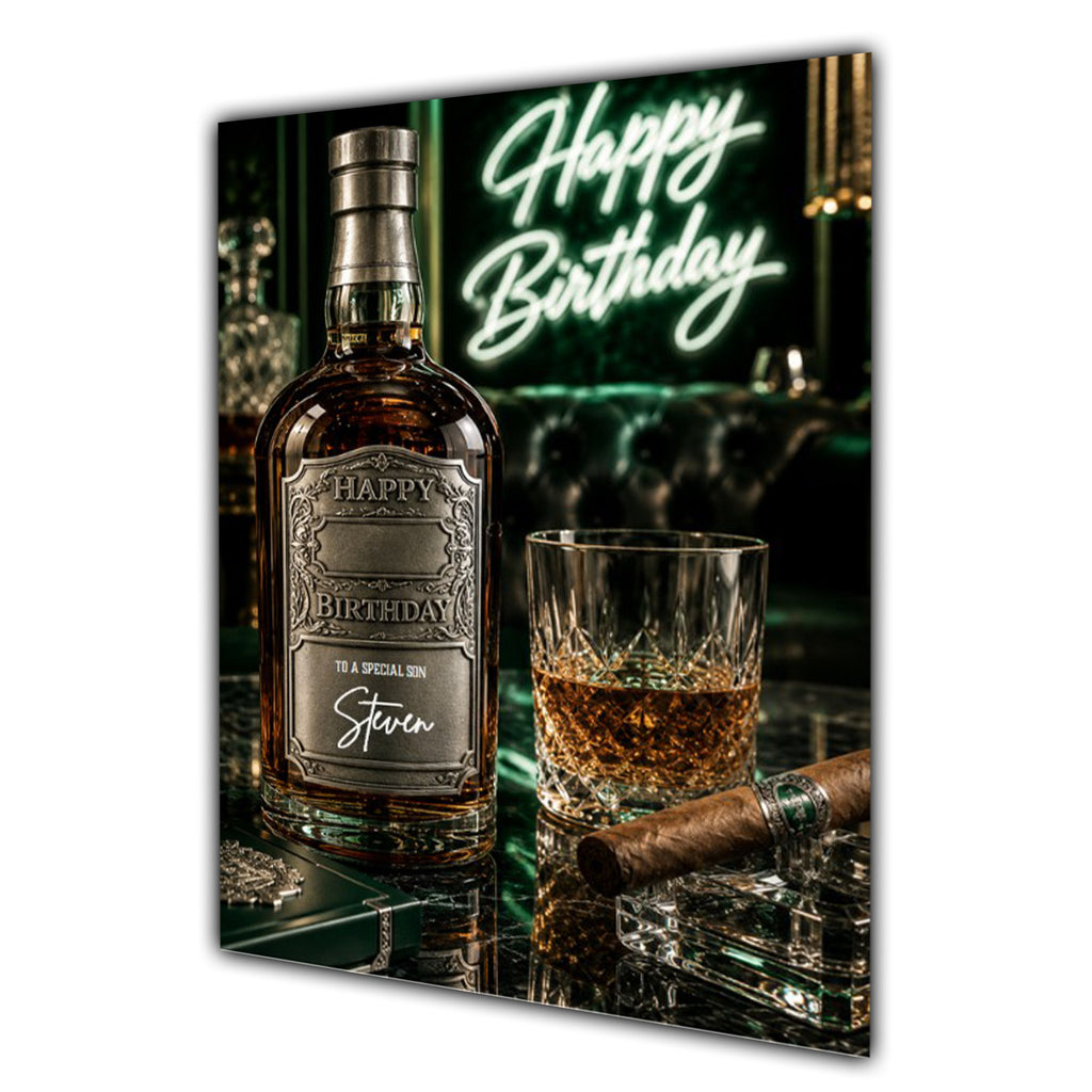 Birthday Card Men Personalised Son Husband Grandson Dad Whiskey A5 Size