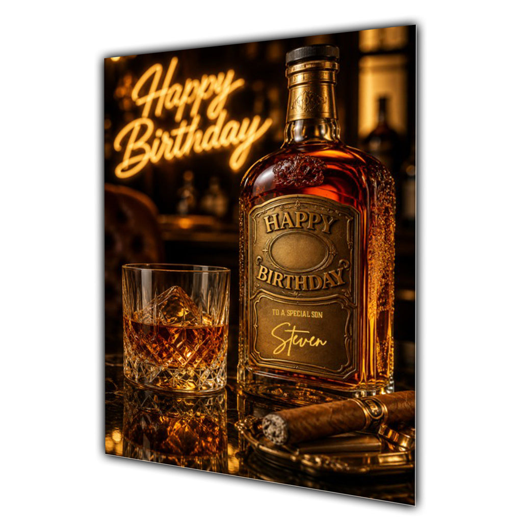 Birthday Card Men Personalised Son Husband Grandson Dad Whiskey A5 Size