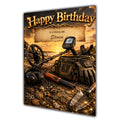 Birthday Card Men Personalised Son Husband Dad Metal Detector A5 Size