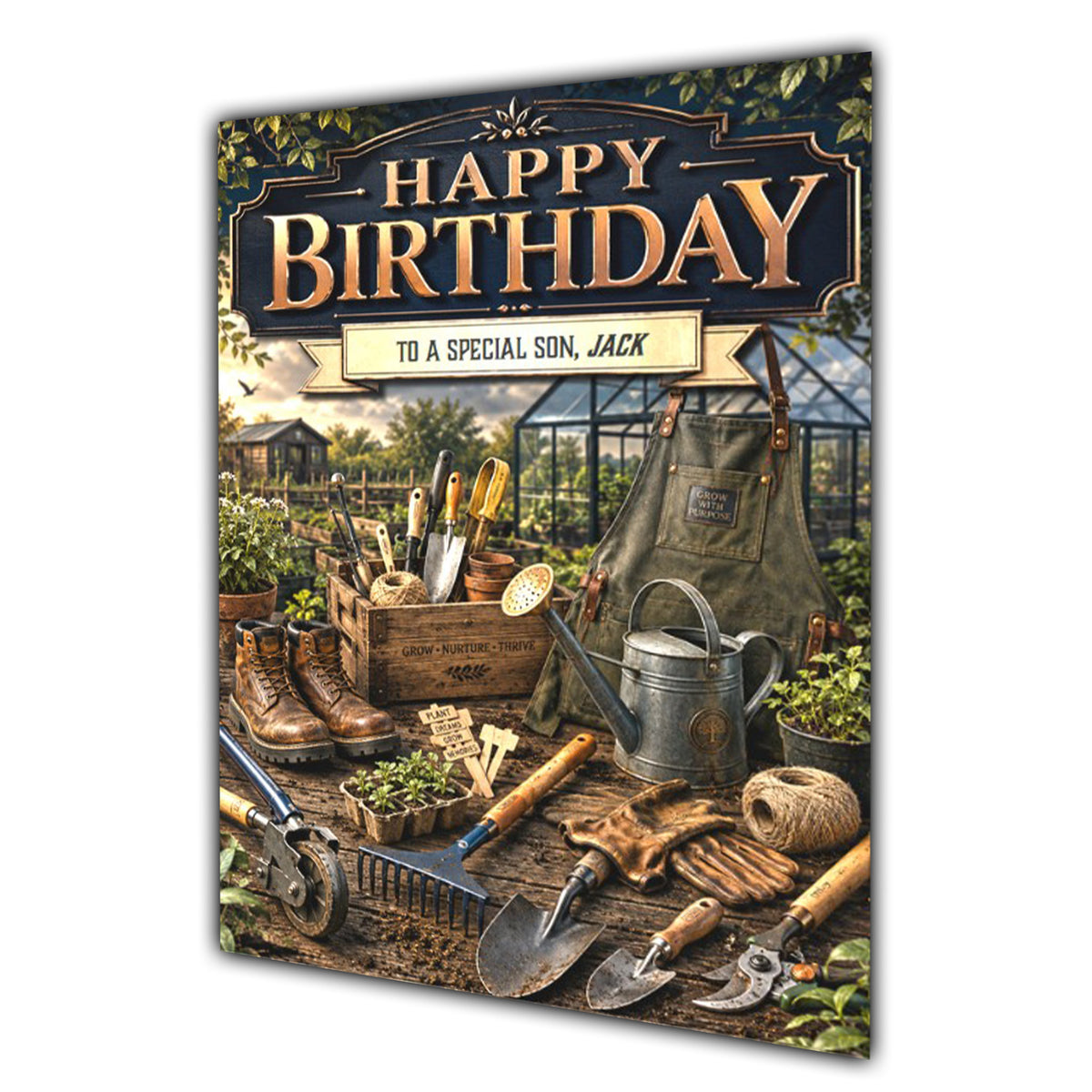 Birthday Card Men Personalised Husband Dad Grandson Son Gardening A5 Size