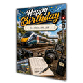 Birthday Card Men Personalised Husband Dad Grandson Trainspotting A5 Size
