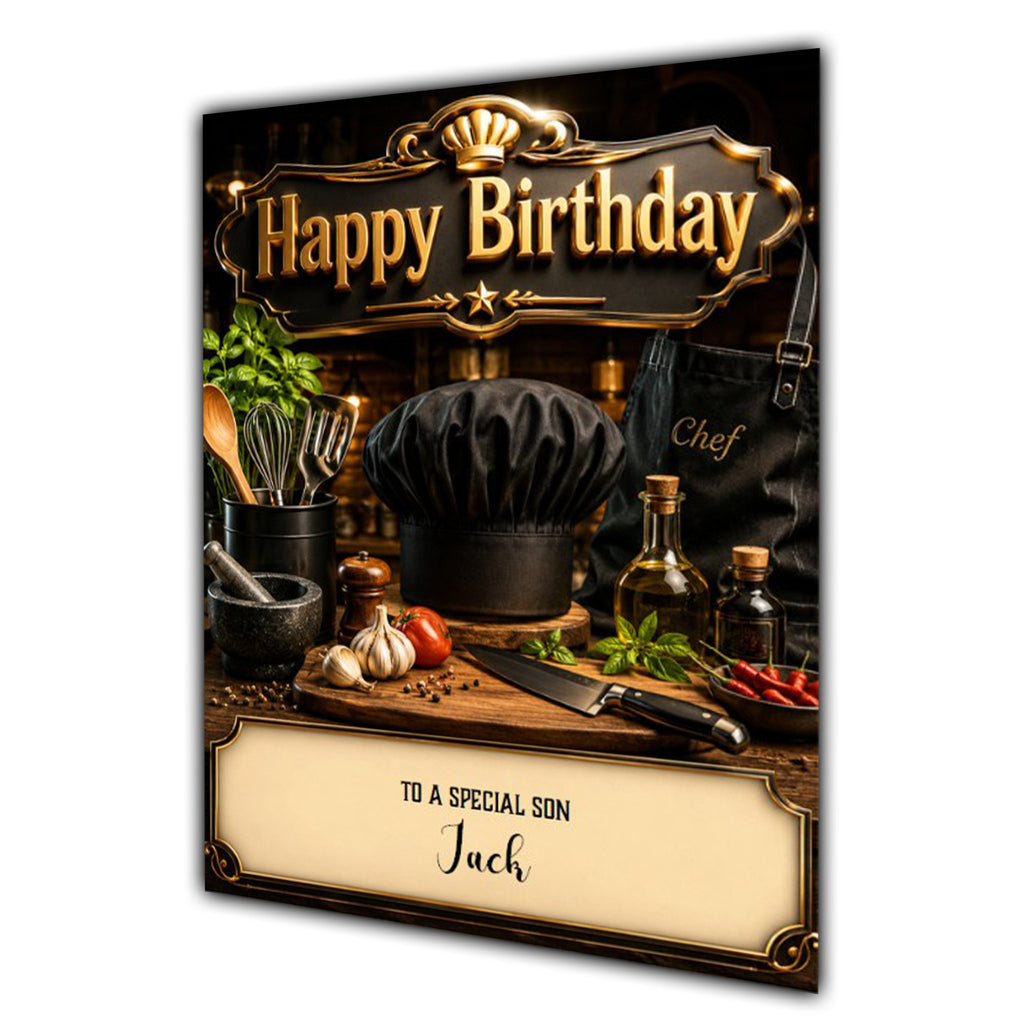 Birthday Card Men Personalised Husband Dad Grandad Son Chef A5 Size