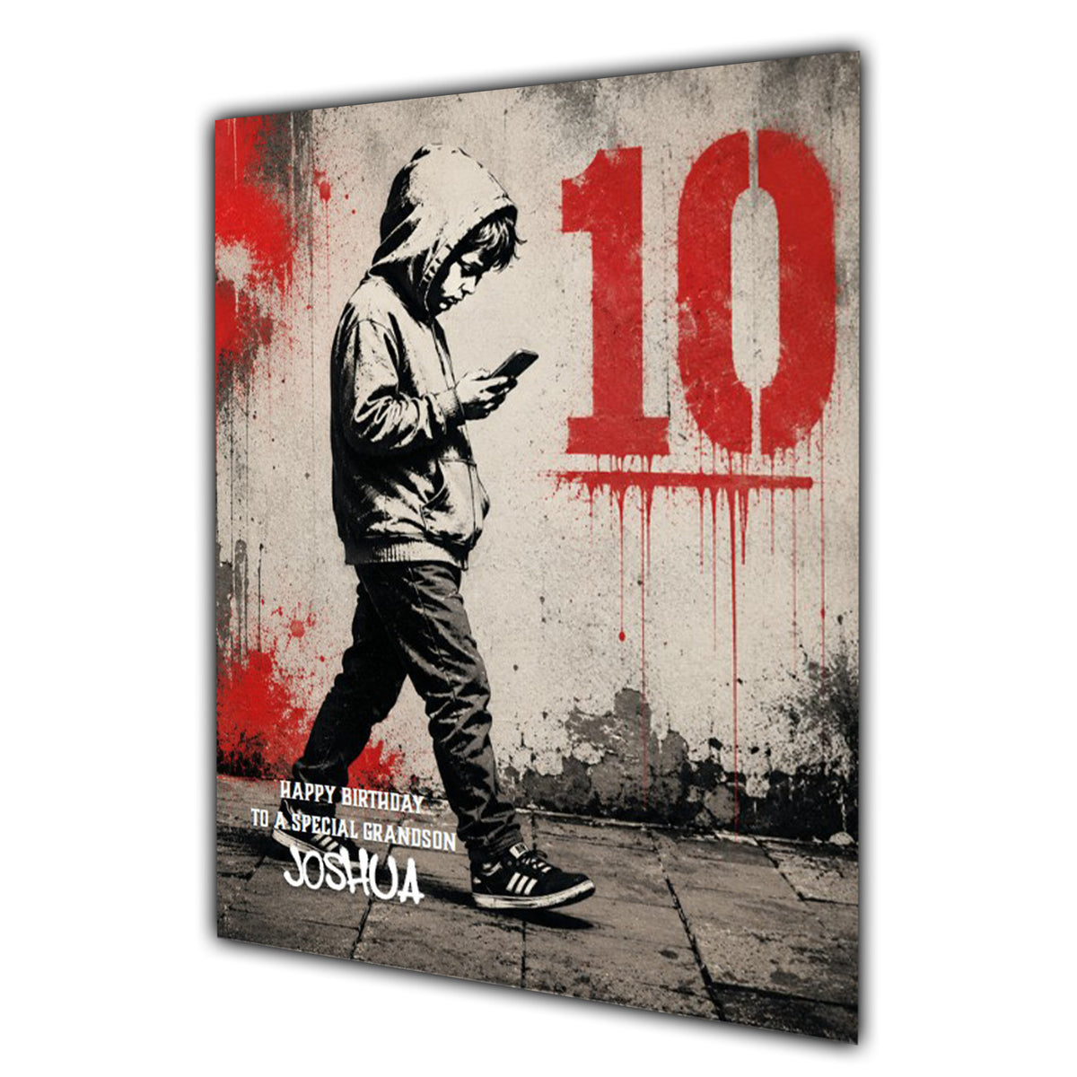 10th Birthday Card For Boys, Grandson, Son, Nephew, Godson, Great, Personalised, Trendy, Modern,
