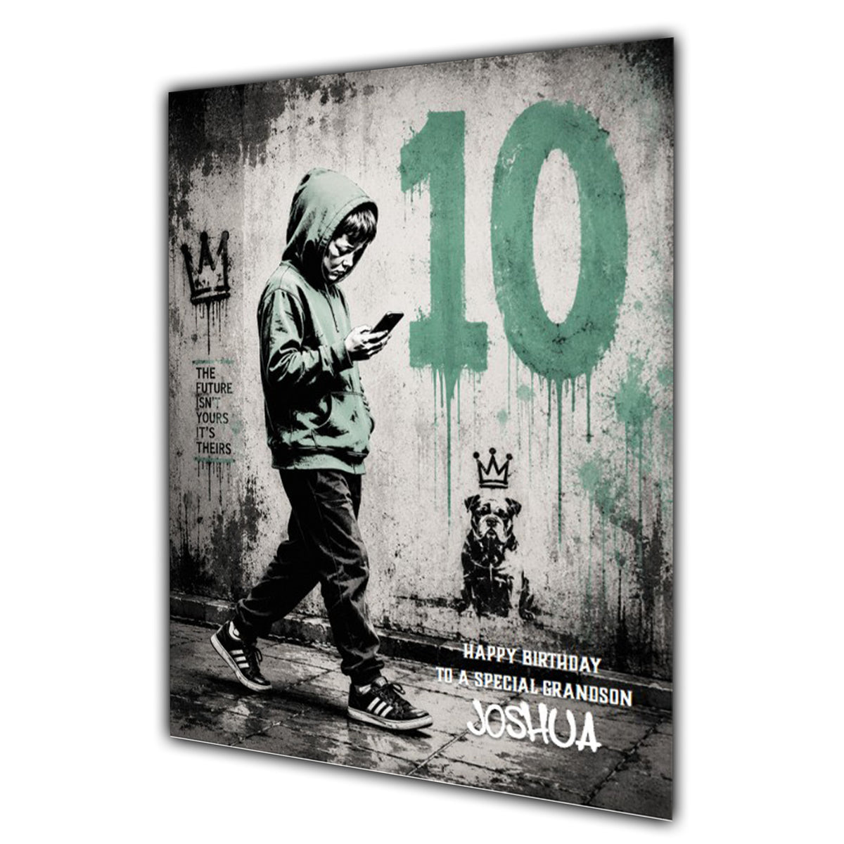 10th Birthday Card For Boys, Grandson, Son, Nephew, Godson, Great, Personalised, Trendy, Modern,