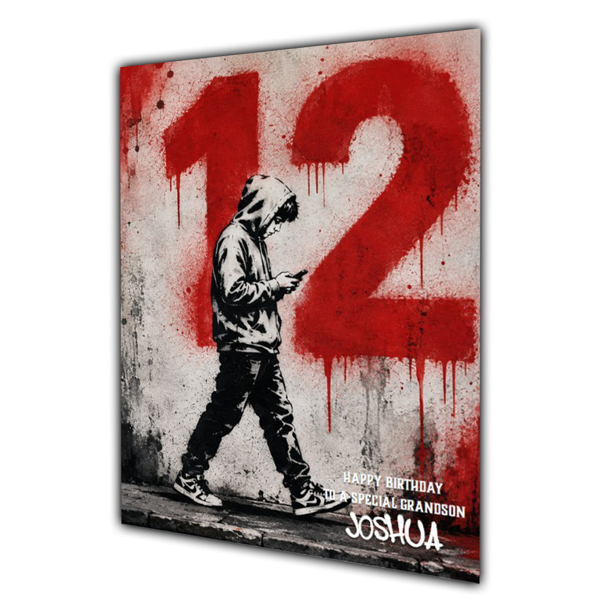 12th Birthday Card For Boys, Grandson, Son, Nephew, Godson, Great, Personalised, Trendy, Modern,
