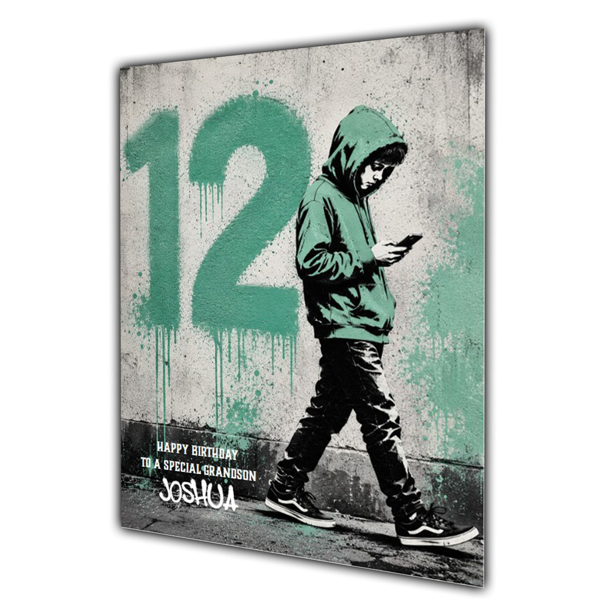12th Birthday Card For Boys, Grandson, Son, Nephew, Godson, Great, Personalised, Trendy, Modern,