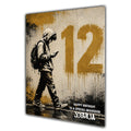 Personalised 12th Birthday Card - Boy Using a Phone - Yellow Graffiti Style