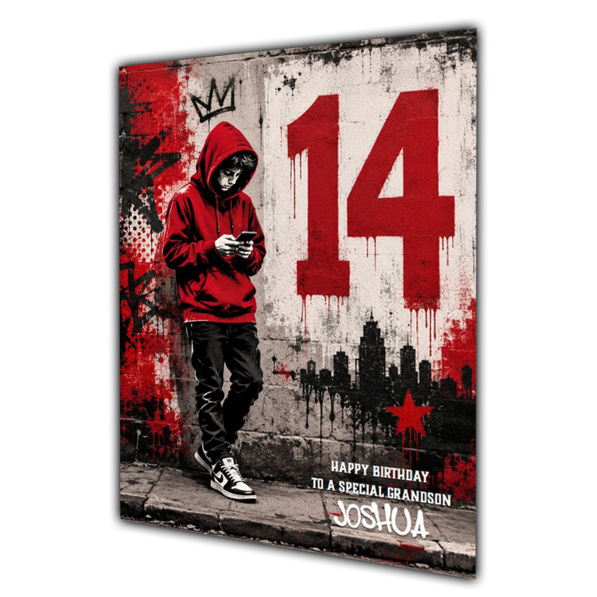 14th Birthday Card for Boys Personalised, Son, Grandson, Nephew,  A5 Size