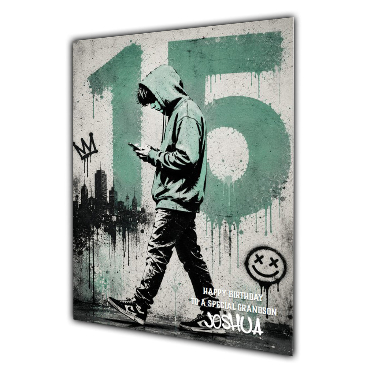 15th Birthday Card for Boys Personalised, Son, Grandson, Nephew,  A5 Size