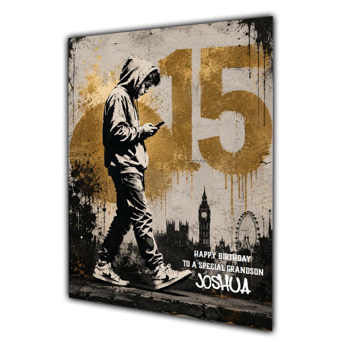15th Birthday Card for Boys Personalised, Son, Grandson, Nephew,  A5 Size