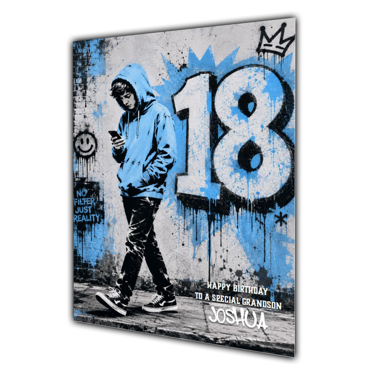 18th Birthday Card for Boys Personalised, Son, Grandson, Nephew,  A5 Size
