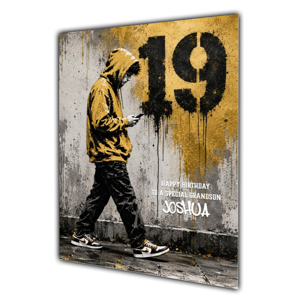 19th Birthday Card for Boys Personalised, Son, Grandson, Nephew,  A5 Size