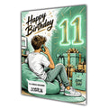 11th Birthday Card for Boys Personalised, Son, Grandson, Nephew,  A5 Size