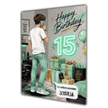 15th Birthday Card for Boys Personalised, Son, Grandson, Nephew,  A5 Size