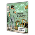 20th Birthday Card for Boys Personalised, Son, Grandson, Nephew,  A5 Size