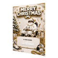 Personalised Christmas Card - Santa Gaming in White and Gold