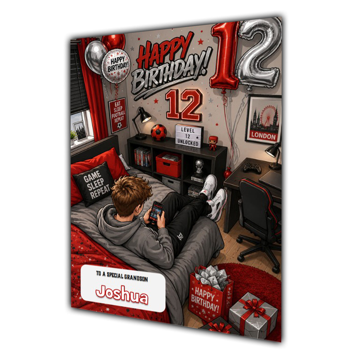 12th Birthday Card for Boys Personalised, Son, Grandson, Nephew,  A5 Size