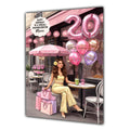 20th Birthday Card Girl, Granddaughter, Daughter, Niece, Large A5 Size
