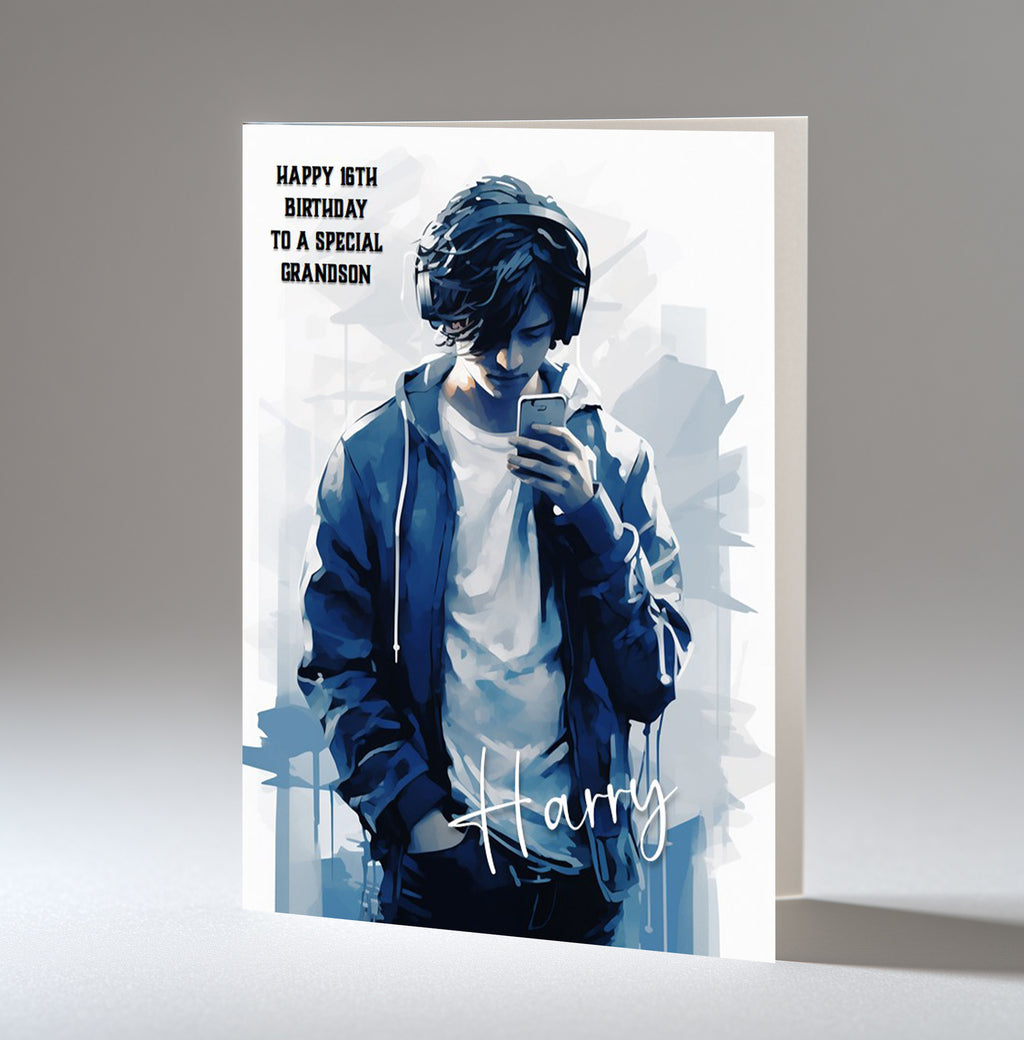 Birthday Card for Boys, Personalised, Son, Grandson Nephew Teenager A5 Size
