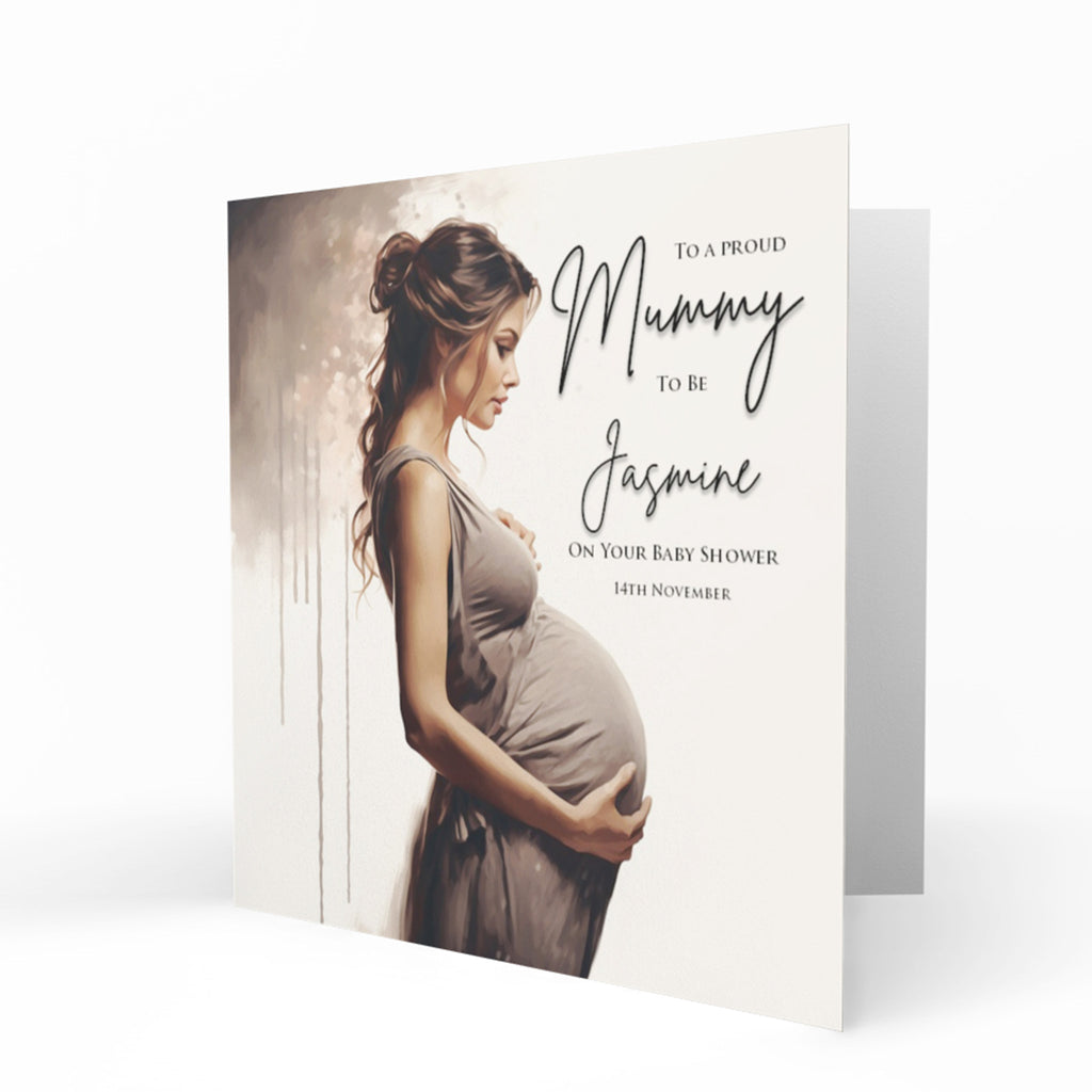 Personalised Baby Shower Card - Mum to Be Portrait