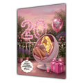 Personalised 20th Birthday Card - Woman Reading in a Garden Chair - Blonde Hair