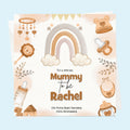 Personalised Baby Shower Card - Neutral Rainbow and Baby Accessories