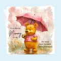Personalised Baby Shower Card - Bear under a Pink Umbrella
