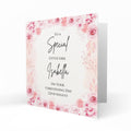 Personalised Christening Card - Pink Rose Border
