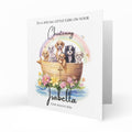 Personalised Christening Card - Puppies in an Ark with Rainbow