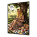 Personalised Birthday Card - Woman Reading under a Tree - Blonde Hair