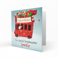 Personalised Christmas Card - Christmas Presents on a Red Bus