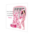 Personalised Christmas Card - Girl in Pink by Christmas Tree