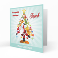 Personalised Christmas Card - Santa and Friends Christmas Tree