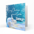 Personalised Christmas Card - Snowman with Blue Baubles