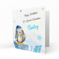 Personalised Christmas Card - Penguin on Ice