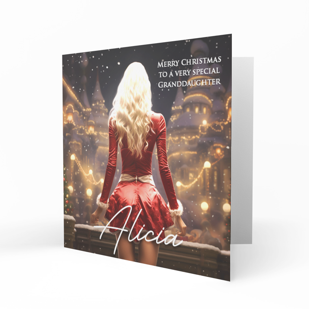 Personalised Christmas Card, Any Name, Any Relation, Granddaughter, Daughter, Mum, Sister, Niece, Cute, Teenager