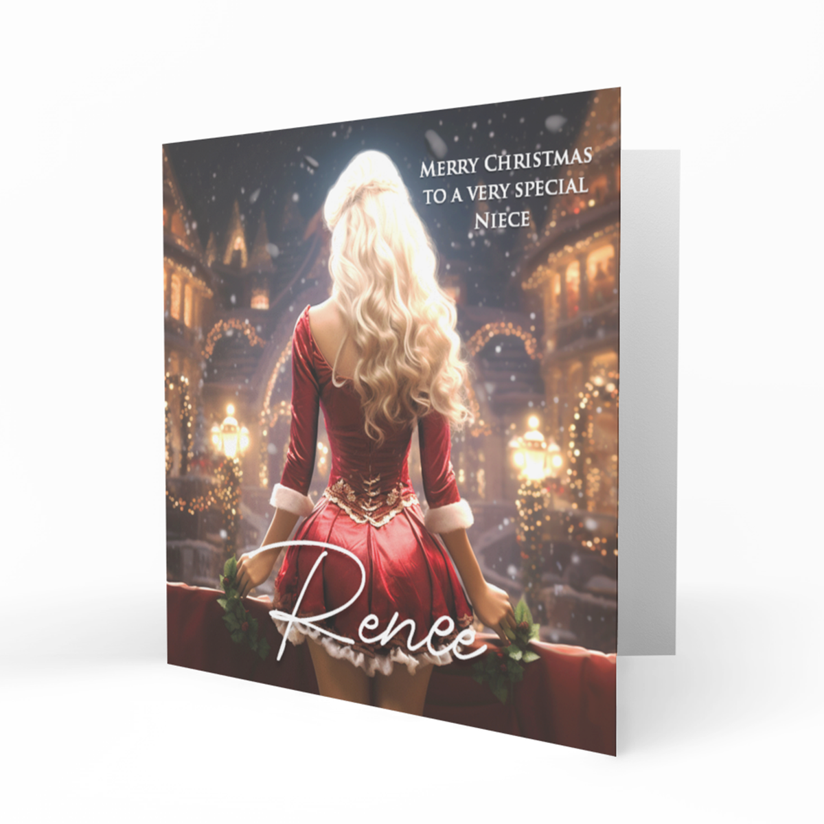 Personalised Christmas Card, Any Name, Any Relation, Granddaughter, Daughter, Mum, Sister, Niece, Cute, Friend, Teenager