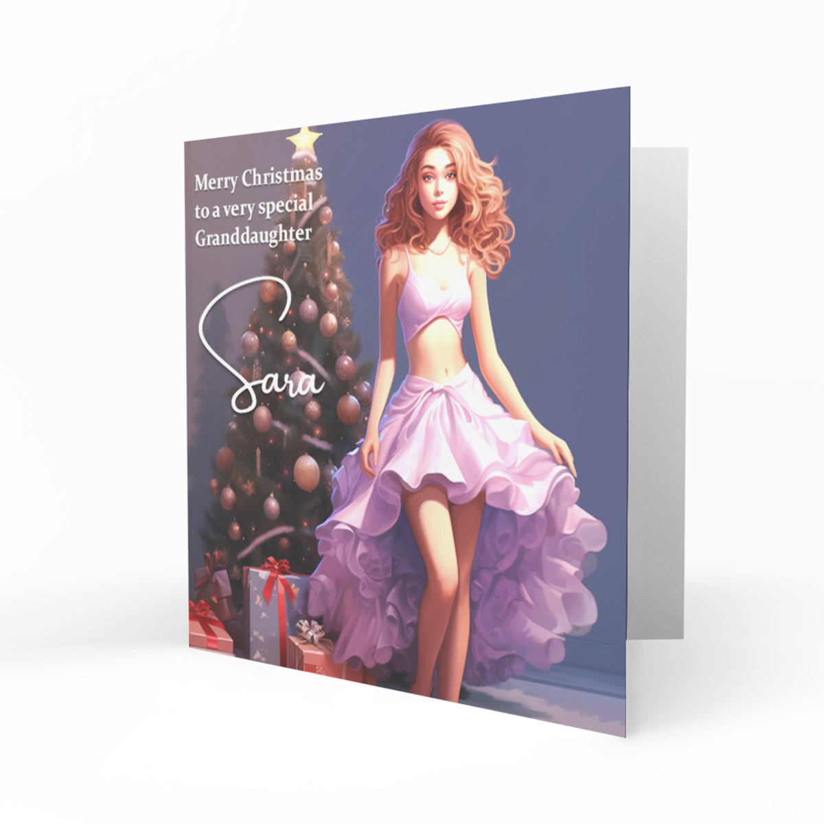 Personalised Christmas Card, Any Name, Any Relation, Granddaughter, Daughter, Mum, Sister, Niece, Cute, Friend, Teenager
