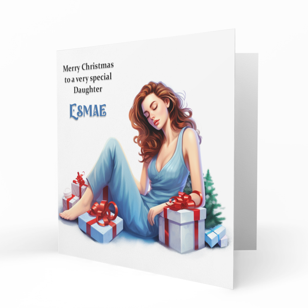 Personalised Christmas Card, Any Name, Any Relation, Granddaughter, Daughter, Mum, Sister, Niece, Cute, Friend, Teenager