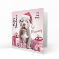 Personalised Christmas Card, Any Name, Any Relation, Granddaughter, Grandson, Daughter, Mum, Sister, Niece, Dog, Pet, Staffordshire Bull Terrier