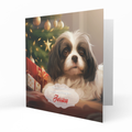Personalised Christmas Card, Any Name, Any Relation, Granddaughter, Grandson, Daughter, Mum, Sister, Niece, Dog, Pet, Shih Tzu