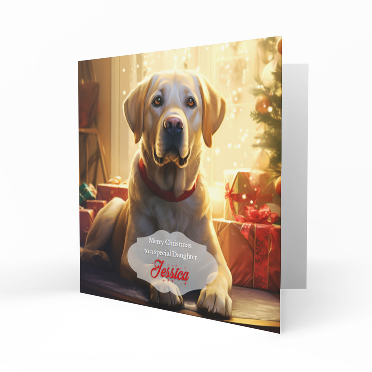 Personalised Christmas Card, Any Name, Any Relation, Granddaughter, Grandson, Daughter, Mum, Sister, Niece, Dog, Pet, Labrador