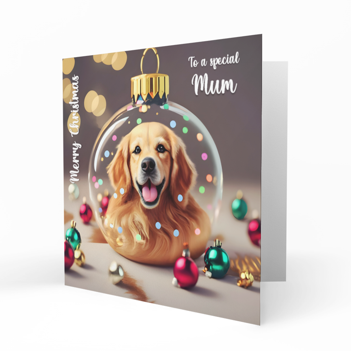 Personalised Christmas Card, Any Name, Any Relation, Dog, Golden Retriever, Granddaughter, Daughter, Sister, Niece, Friend, Bestie, Teenager,