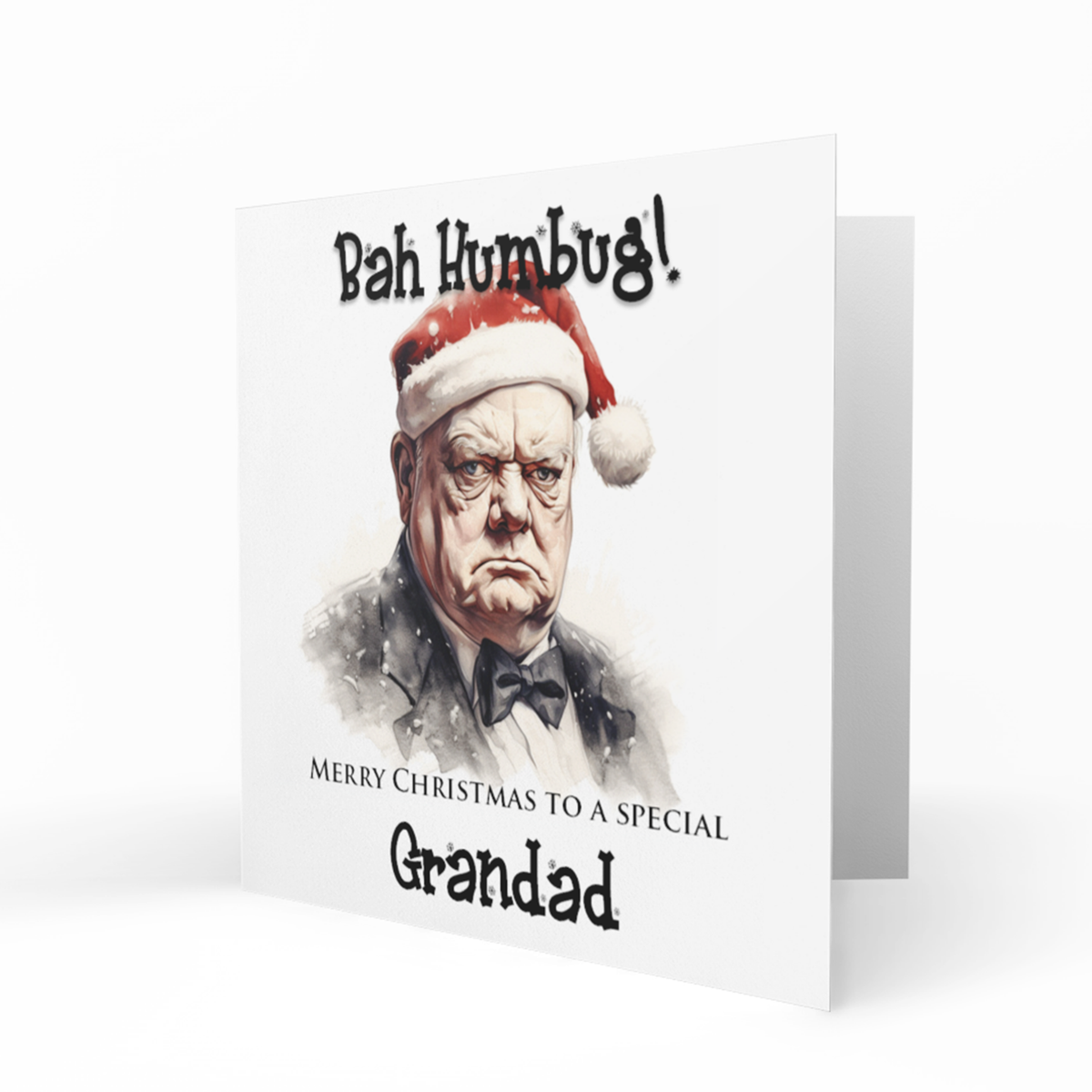 Personalised Christmas Card, Any Name, Any Relation, Bah Humbug, Grumpy Grandma, Mum, Sister, Auntie
