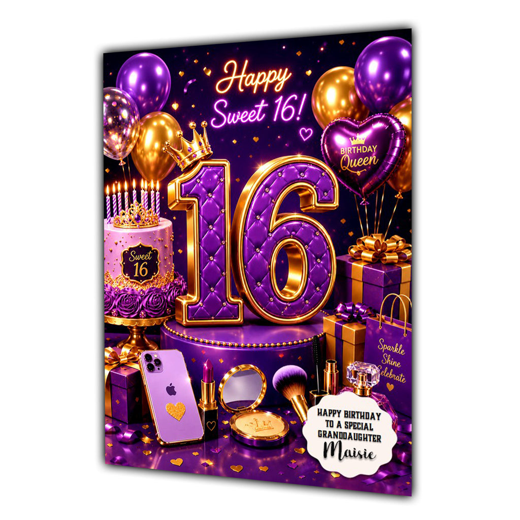 16th Birthday Card Girl Granddaughter Daughter Niece Large A5 Size Make Up