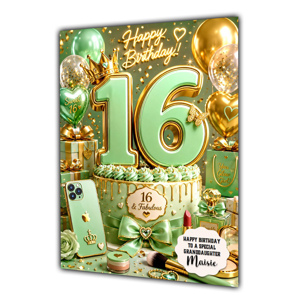 16th Birthday Card Girl Granddaughter Daughter Niece Large A5 Size Make Up