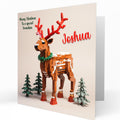 Personalised Christmas Card - Building Brick Reindeer